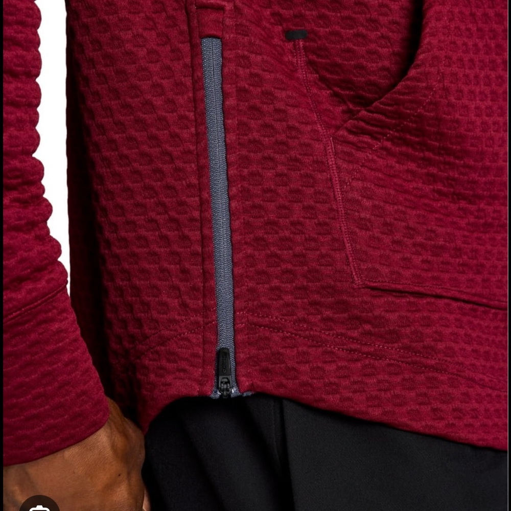 Reebok Men's Maroon Cabernet Pullover Surge Hoodie Hooded Sweatshirt NWT Size Lg - Picture 2 of 4
